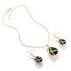 Sohi Blue Color Gold Plated Designer Stone Necklace And Earring Set For Women's In Blue