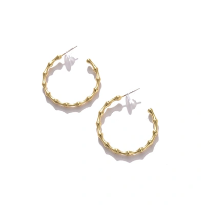 Sohi Gold-toned Contemporary Ear Cuff Earrings In Silver