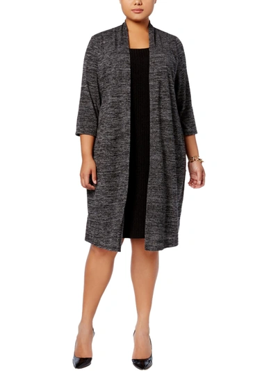 CONNECTED APPAREL PLUS WOMENS KNIT KNEE-LENGTH SWEATERDRESS
