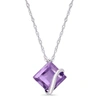 Mimi & Max Amethyst Square Pendant With Chain In 10k White Gold In Purple