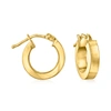 Ross-simons Italian 3mm 18kt Yellow Gold Squared-edge Hoop Earrings In Gold