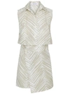 Eugenia Fernández Kimmia Mini Dress In Tonal Zebra In Beige