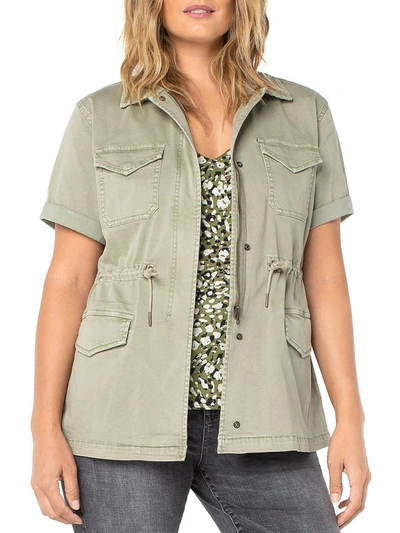 Liverpool Los Angeles Womens Cargo Short Utility Jacket In Green
