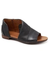 Bueno Tahiti Womens Leather Perforated Flat Sandals In Black