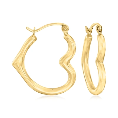 Canaria Fine Jewelry Canaria 10kt Yellow Gold Heart-shaped Hoop Earrings