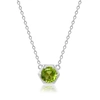 NICOLE MILLER STERLING SILVER ROUND GEMSTONE HEXAGON STATIONARY PENDANT NECKLACE ON 18 INCH CHAIN