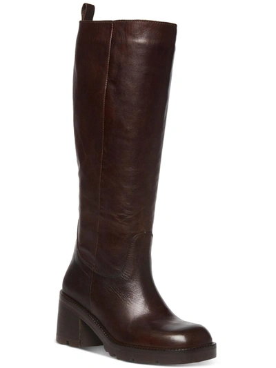 Steve Madden Gyrate Womens Leather Tall Knee-high Boots In Brown