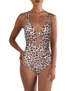 PEIXOTO WOMENS ANIMAL PRINT RUCHED ONE-PIECE SWIMSUIT