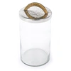 Classic Touch Decor Glass Canister With Stainless Steel Lid And Gold Handle, Small