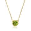 NICOLE MILLER 14K YELLOW GOLD OVERLAY OVER STERLING SILVER ROUND GEMSTONE HEXAGON STATIONARY PENDANT NECKLACE ON 1