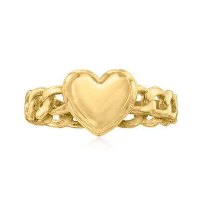 Canaria Fine Jewelry Canaria 10kt Yellow Gold Heart Curb-link Ring