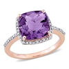 Mimi & Max 3 1/2 Ct Tgw Cushion Cut Checkerboard Amethyst Halo Ring In Purple