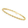 CANARIA FINE JEWELRY CANARIA 3.2MM 10KT YELLOW GOLD ROPE CHAIN BRACELET