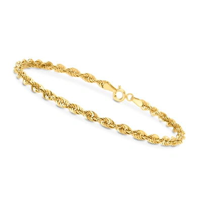Canaria Fine Jewelry Canaria 3.2mm 10kt Yellow Gold Rope Chain Bracelet In White