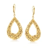 Ross-simons 14kt Yellow Gold Byzantine Open Teardrop Earrings In Gold