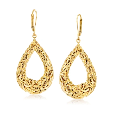 Ross-simons 14kt Yellow Gold Byzantine Open Teardrop Earrings