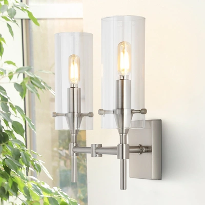 Jonathan Y Cato 13.5" 2-light Modern Farmhouse Iron/glass Led Vanity