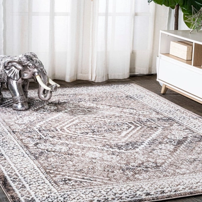 Jonathan Y Boho Cottage Medallion Area Rug In Brown