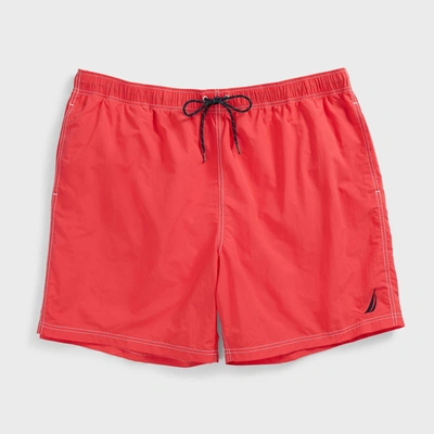 Nautica Mens 8.5" Big & Tall J-class Swim Short In Pink