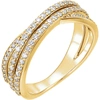 Pompeii3 3/4ct Diamond Multi Row Wide Right Hand Ring 10k White Or Yellow Gold In Multi