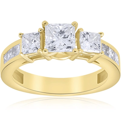 Pompeii3 2 1/2 Ct Princess Cut Diamond Engagement Ring 14k Yellow Gold In Multi