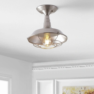 Jonathan Y Gabe 10.2" Metal Led Semi-flush Mount