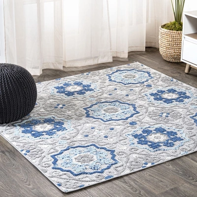 Jonathan Y Mediterranean Medallion Indoor/outdoor Area Rug In Blue