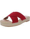 Lucky Brand Gayte Womens Printed Slip On Flatform Sandals In Red