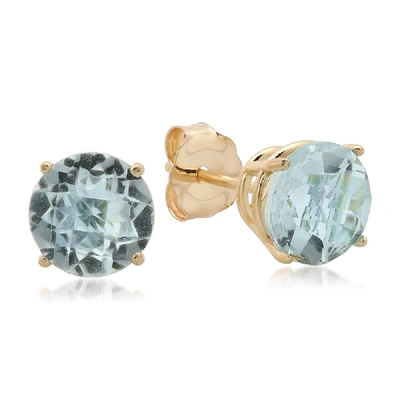 Max + Stone 10k Yellow Gold 6mm Round Stud Earrings In Black