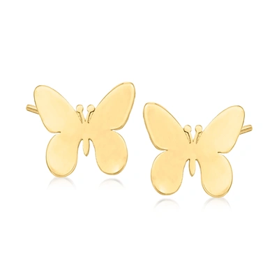Canaria Fine Jewelry Canaria 10kt Yellow Gold Butterfly Earrings In White