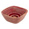 Island Bamboo Red Pakkawood Square Pinch Bowl In Red