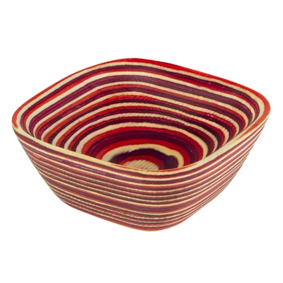 Island Bamboo Red Pakkawood Square Pinch Bowl