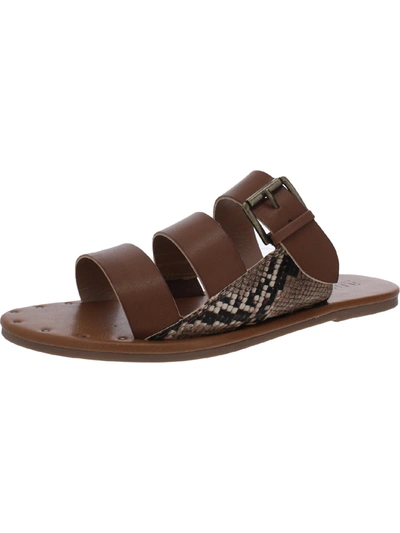 A.n.a. Erie Womens Buckle Slip On Flat Sandals In Brown