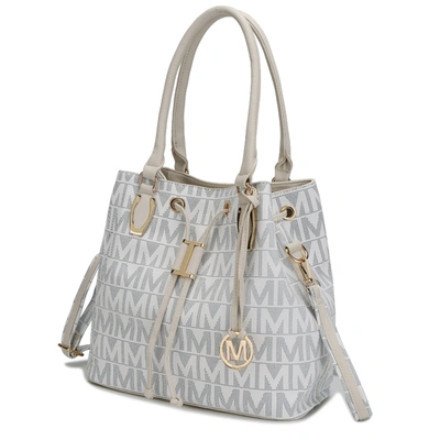 Mkf Collection By Mia K Jane Vegan Leather Tote Handbag In White