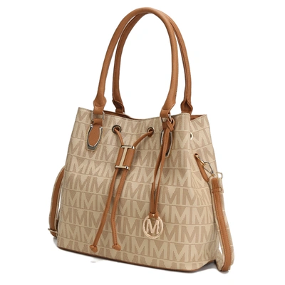 Mkf Collection By Mia K Jane Vegan Leather Tote Handbag In Beige