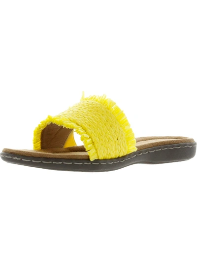 Array Cabrillo Womens Woven Braided Slide Sandals In Yellow