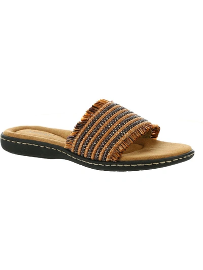 Array Cabrillo Womens Woven Braided Slide Sandals In Black