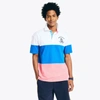 NAUTICA MENS CLASSIC FIT RUGBY CHEST-STRIPE POLO