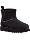 Koolaburra Koola Clear Mini Womens Ankle Slip On Winter & Snow Boots In Black