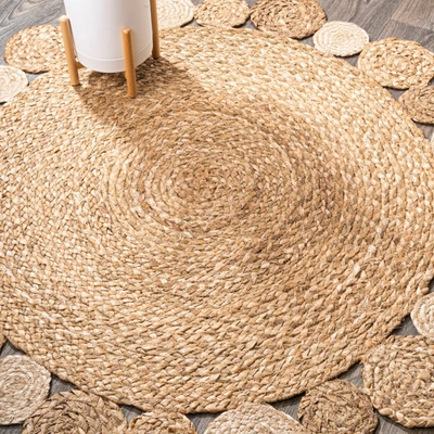 Jonathan Y Eden Round Natural Jute Hippie Circle Area Rug In Beige