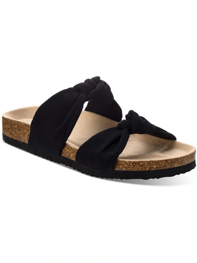 Sun + Stone Astriid Womens Slip On Flat Slide Sandals In Black