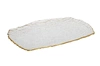 CLASSIC TOUCH DECOR GLASS OBLONG SERVING TRAY WITH GOLD TRIM