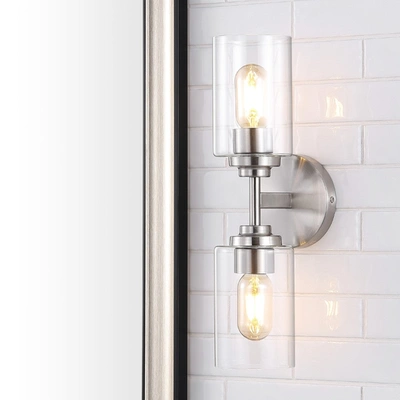 Jonathan Y Giles 16" 2-light Farmhouse Industrial Iron Cylinder Led Sconce