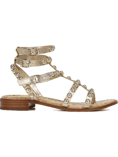 Sam Edelman Eavan Womens Leather Embellished T-strap Sandals In Multi