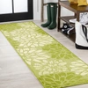 Jonathan Y Zinnia Modern Floral Textured Weave Indoor/outdoor Green/cream Runner Rug
