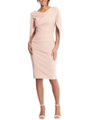 Betsy & Adam Drape Back Scuba Crepe Cocktail Dress In Pink