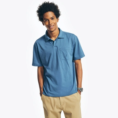 Nautica Mens Sustainably Crafted Relaxed Fit Polo In Blue