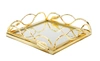 CLASSIC TOUCH DECOR MIRROR NAPKIN HOLDER WITH GOLD LEAF DESIGN