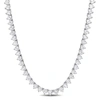 Mimi & Max 31 1/2 Ct Tgw Created White Sapphire Tennis Necklace In Sterling Silver In Silver