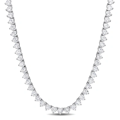 Mimi & Max 31 1/2 Ct Tgw Created White Sapphire Tennis Necklace In Sterling Silver